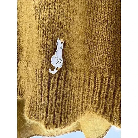 Siste's Made in Italy Gorgeous Mixed Fabric Design Mustard Yellow/Green XSMALL - Picture 2 of 10